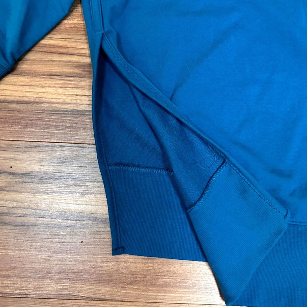 Terra & Sky Sweatshirt Womens 0X 14W Plus Blue Terry Fleece Stretch High-Low NWT - Picture 6 of 10